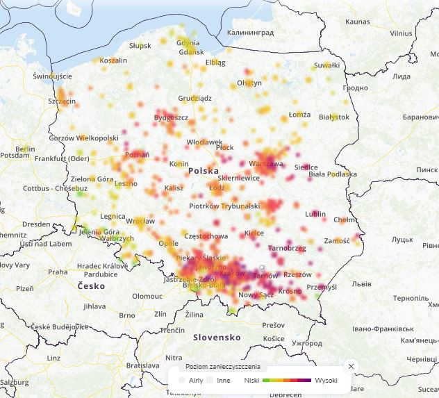 Fatalna jakość powietrza występuje dziś w całej Polsce