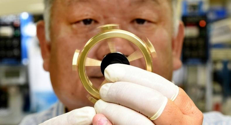 A subsidiary of precision machinery maker NSK set its sights on utilising the company's ball bearings, used in space satellites and computer disks, to make the Rolls Royce of fidget spinners, seen in this photo