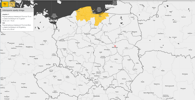 Są ostrzeżenia IMGW przed śnieżycami dla dwóch regionów  w północnej Polsce