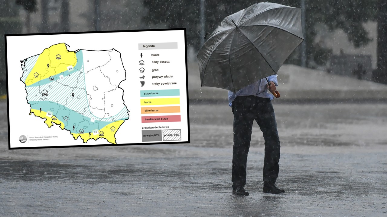 Są alerty przed burzami z gradem. IMGW wyznaczył dwie najbardziej zagrożone strefy