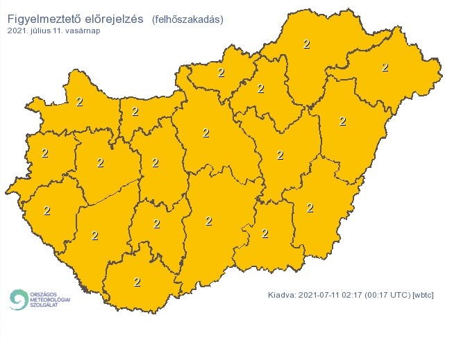 Felhőszakadásra is gyakorlatilag bárhol lehet számítani /Fotó: met.hu 