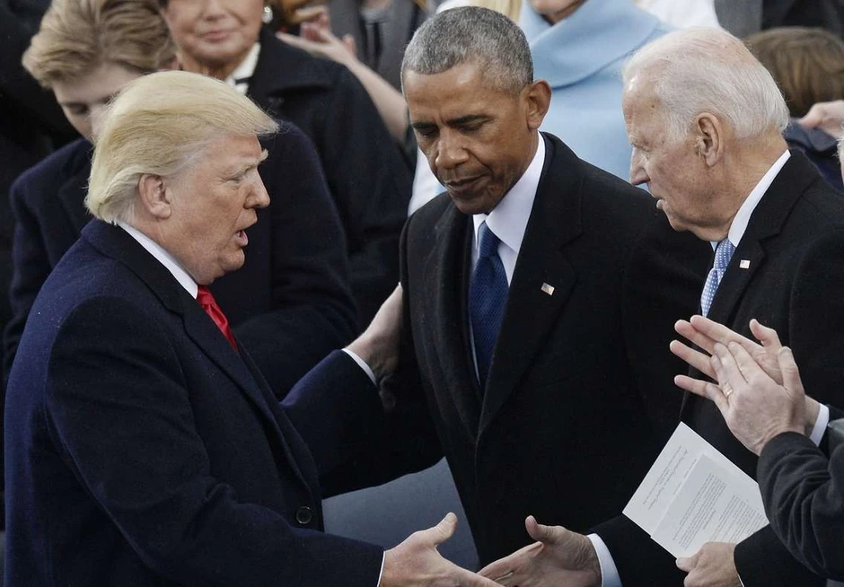Tramp, Obama i Bajden na inauguraciji u januaru 2017. godine