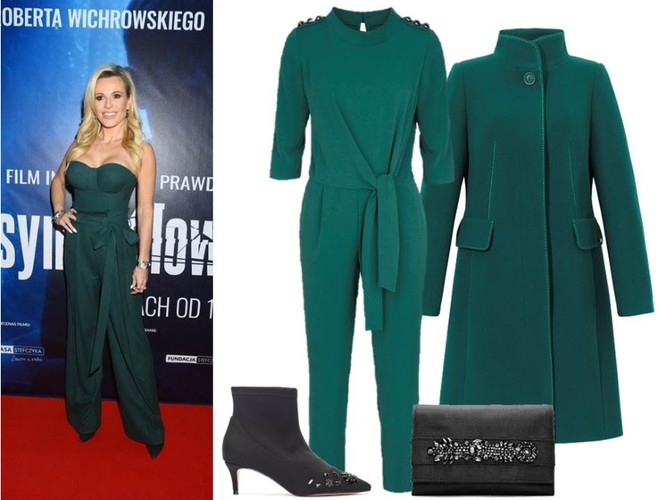 STYLIZACJE na sylwestra 2018: kombinezon – Modern Line/modernline.pl, płaszcz – Dziekański/dziekanski.pl, torebka – Menbur/menbur.pl, botki – Menbur/menbur.pl