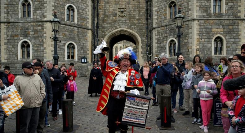News of the royal birth may have been posted on Instagram, but town crier Tony Appleton declared the event in more traditional fashion outside Windsor Castle