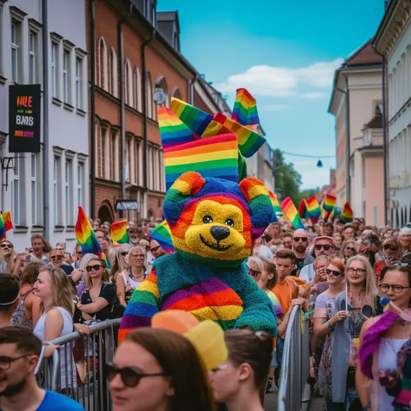 Parada Równości w Kraśniku wg sztucznej inteligencji Midjourney