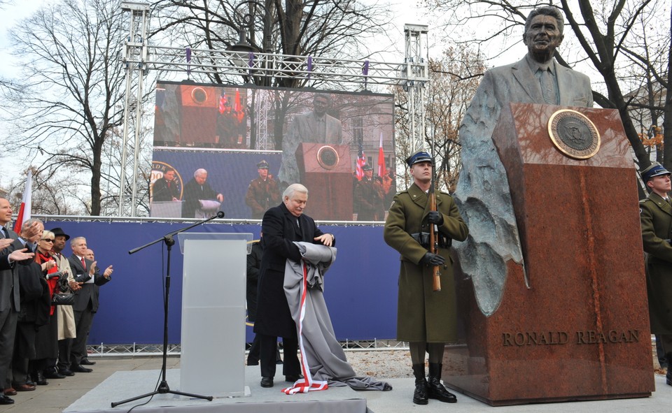 Odsłonięcie pomnika Reagana