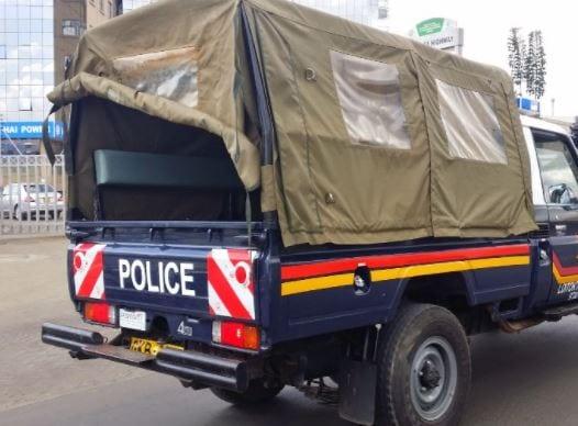 Kenya police car in a past arrest