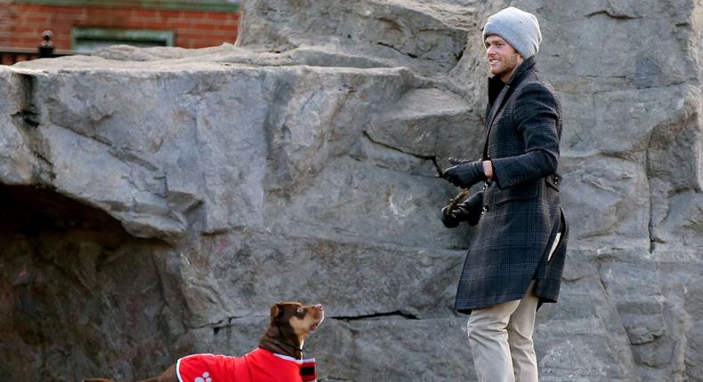 Tom Brady and his dog