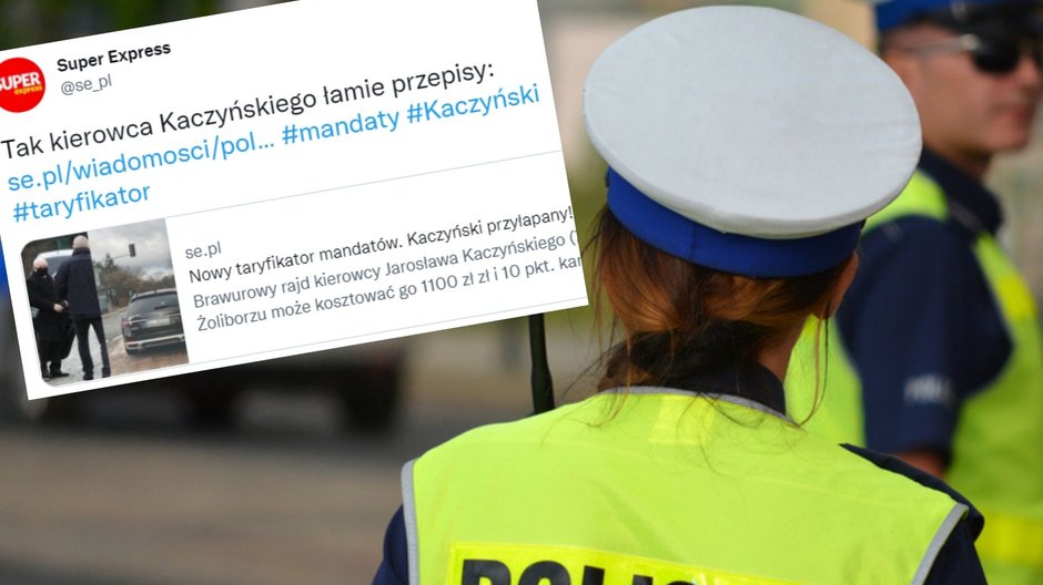 Prezes PiS spieszył się na mszę. Kierowca mknął przez stolicę