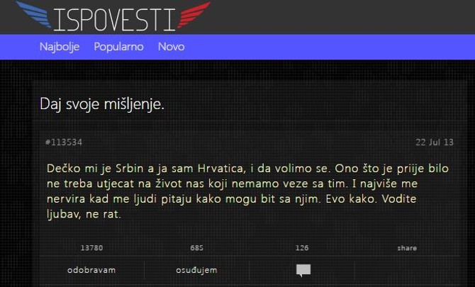 Ispovest Hrvatice koja je u vezi sa Srbinom