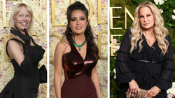 Złote Globy 2025. Dojrzałe gwiazdy brylowały na czerwonym dywanie: Anderson bez makijażu, Hayek w sukni z dekoltem [FOTO]