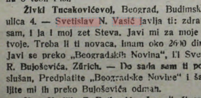 Svetislav javlja Živki da je zdrav i da joj je poslušan