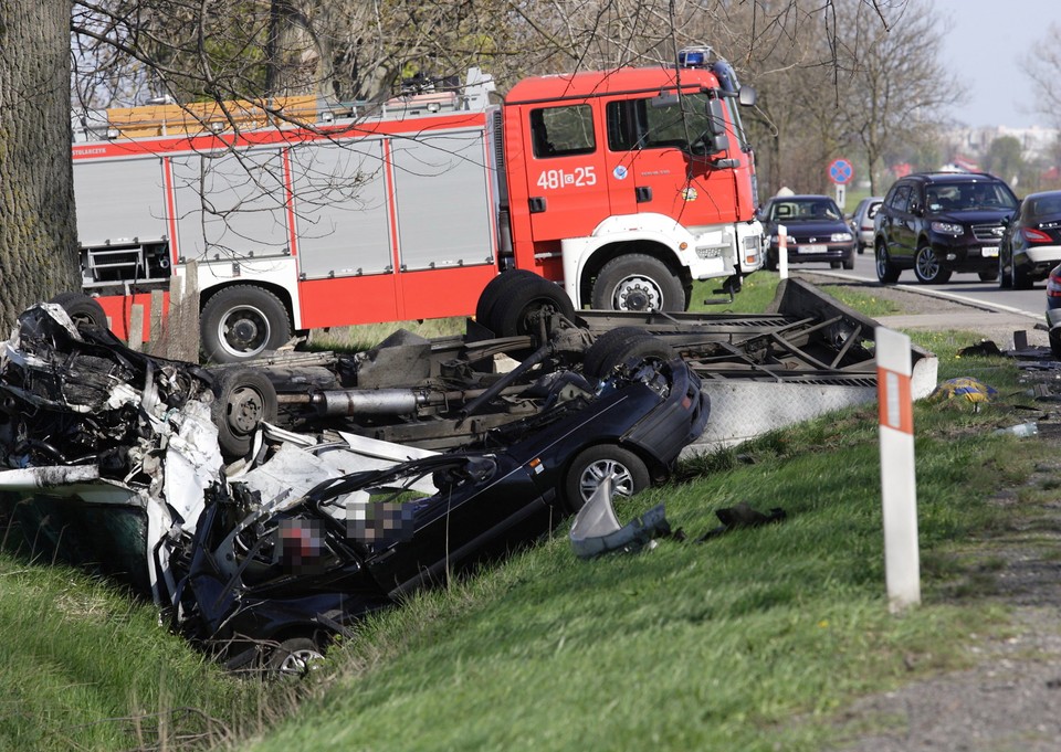 Wypadek na Pomorzu, fot. PAP/Jan Dzban