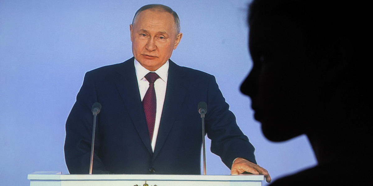 Władimir Putin w trakcie przemówienia