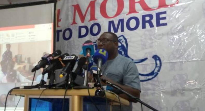 Yaw Bbuabeng Asamoa speaking at NPP press conference 