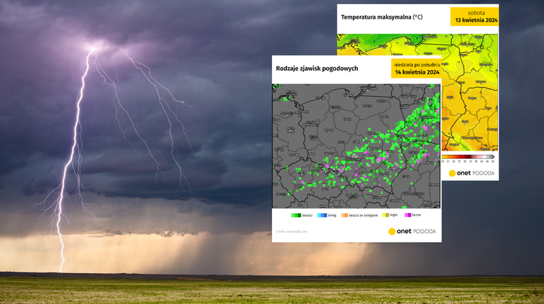 W weekend szykuje się ciepła, ale bardzo dynamiczna pogoda (screen: meteologix.com)