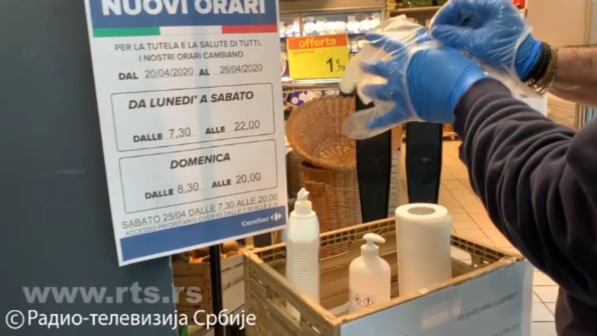 Dezinfekcija u italijanskim marketima