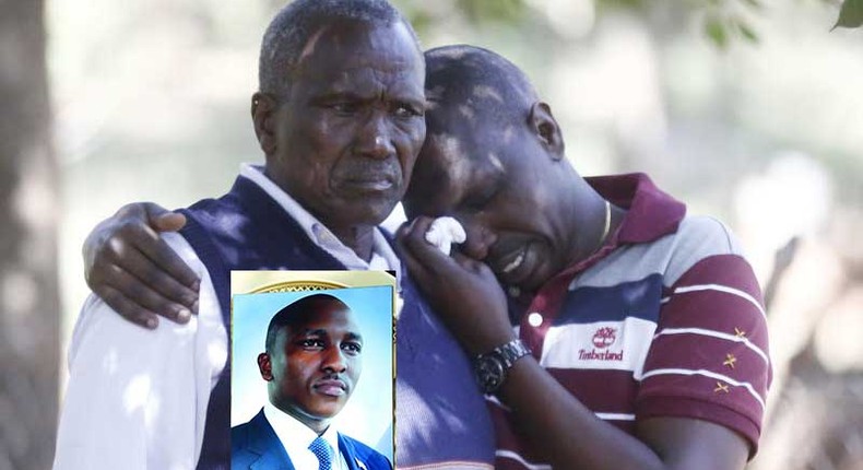 Kipyegon Kenei's father, John Chesang with a relative in Nakuru