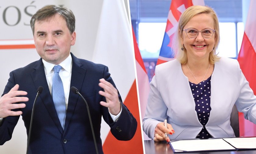 Minister sprawiedliwości Zbigniew Ziobro i minister klimatu Anna Moskwa. 