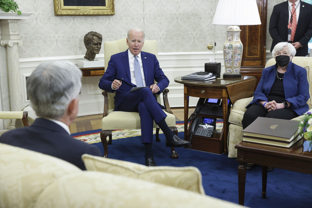 Spotkanie prezydenta USA Joe Bidena z Jerome'em Powellem, prezesem Rezerwy Federalnej USA i sekretarzem skarbu Janet Yellen