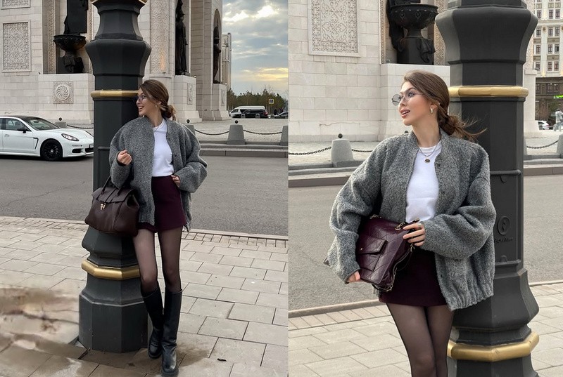 Objemná bomber bunda a ženská sukňa tvoria najzaujímavejší pár sezóny.