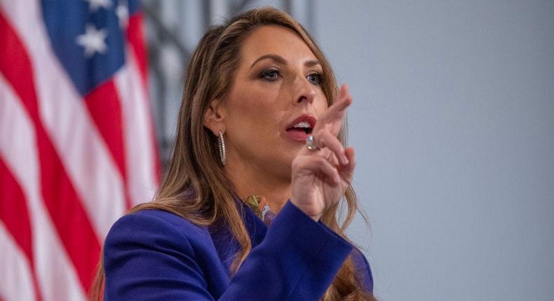 RNC Chairwoman Ronna McDaniel speaks at the Ronald Reagan Presidential Foundation & Institute's 'A Time for Choosing Speaker Series' at the Ronald Reagan Presidential Library on April 20, 2023, in Simi Valley, California.David McNew/Getty Images