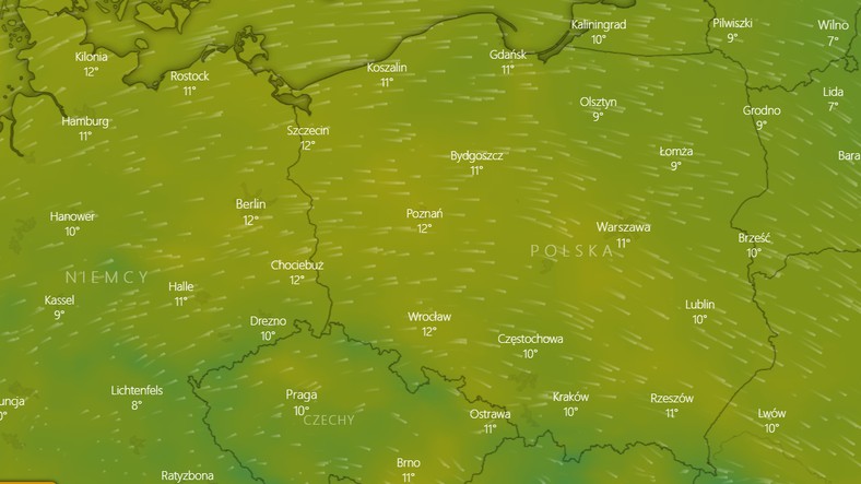 Słupki rtęci w Polsce maksymalnie pokażą 12 st C