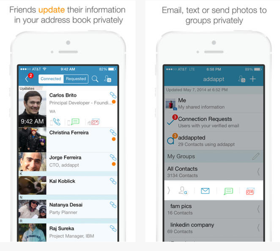 Gdy zmieniamy nasze dane kontaktowe, to najczęściej zmuszeni jesteśmy wysłać setki powiadomień do współpracowników i znajomych. To jednak dopiero połowa sukcesu, bo również oni muszą wprowadzić te zmiany na swoich smartfonach. Addappt rozwiązuje ten problem. Wystarczy uaktualni dane kontaktowe na swoim koncie, a automatycznie zmienią się one również na urządzeniach naszych współpracowników.