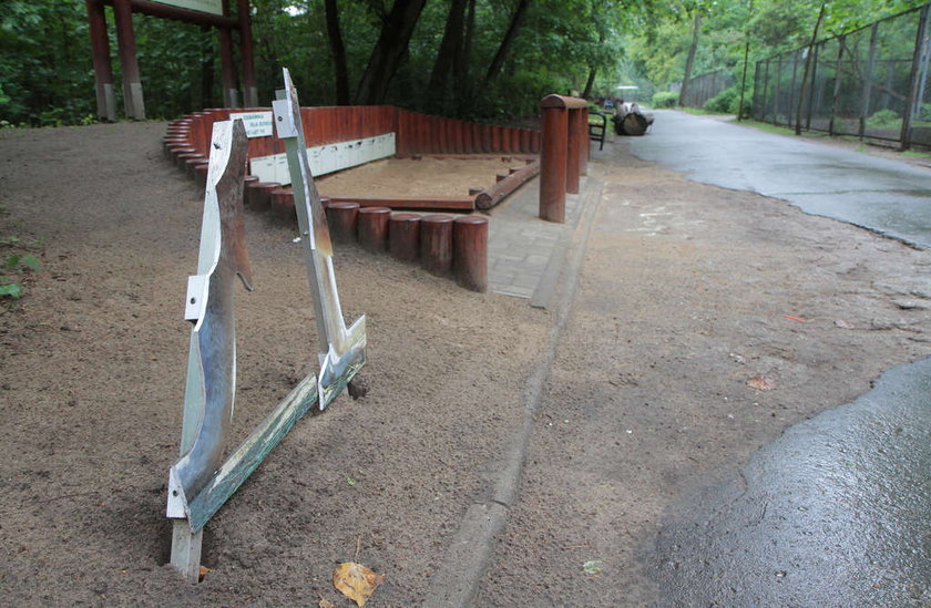 Zniszczenia po wizycie wandali w Łódzkim Zoo