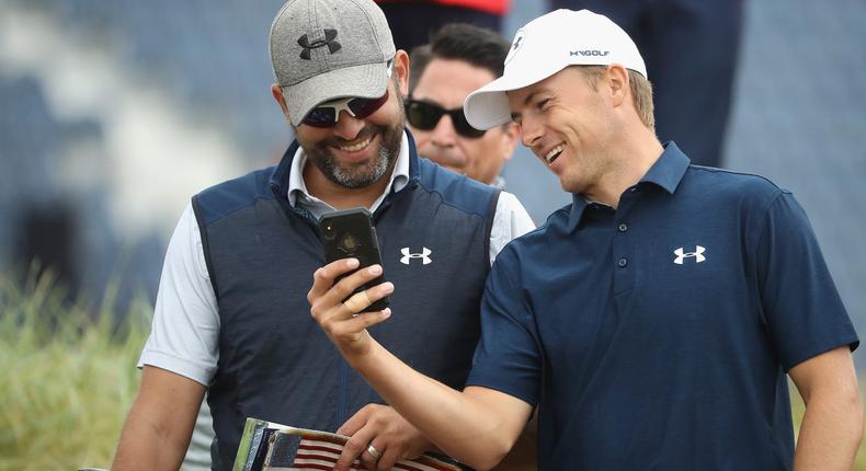 Jordan Spieth and his caddie Michael Greller.Francois Nel/Getty Images