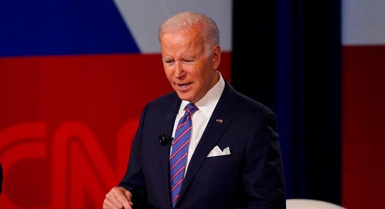 President Joe Biden participates in a CNN town hall at the Baltimore Center Stage Pearlstone Theater, Thursday, Oct. 21, 2021, in Baltimore.
