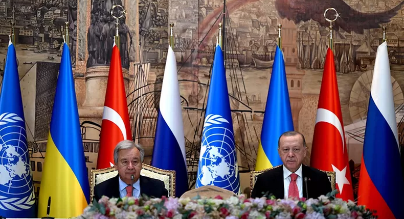 Antonio Guterres et Recep Tayyip Erdogan © AFP