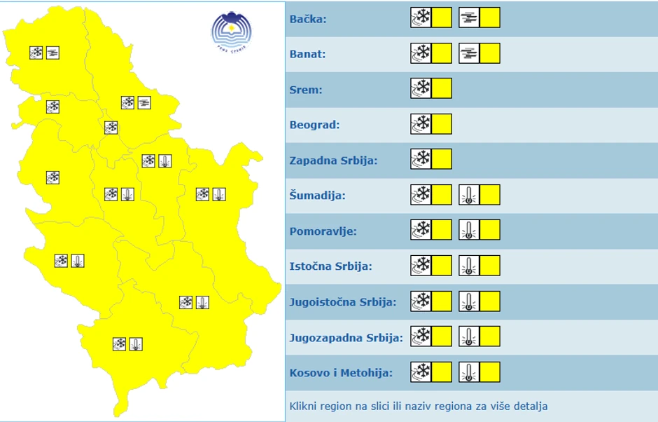 meteoalarma za 28. decembar