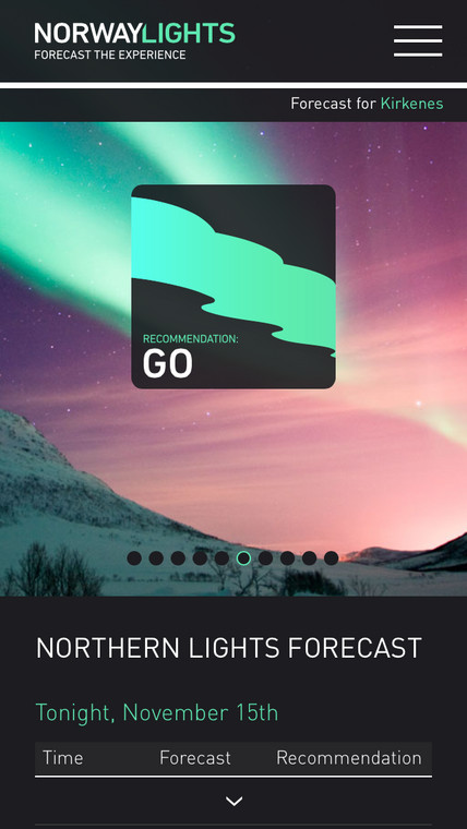 Aplikacja "Norway Lights"