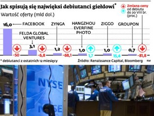 Debiuty spółek internetowych nie pozwoliły zarobić inwestorom