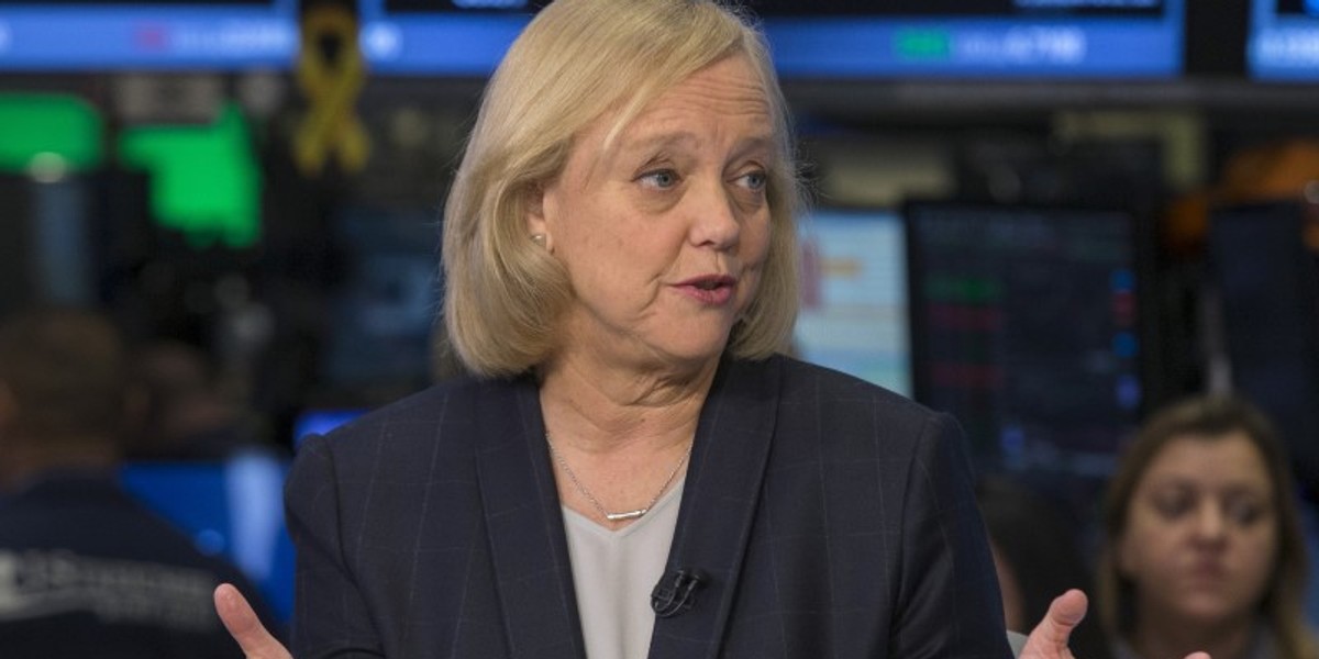 Meg Whitman, the CEO of Hewlett Packard Enterprise, during an interview with CNBC on the floor of the New York Stock Exchange.