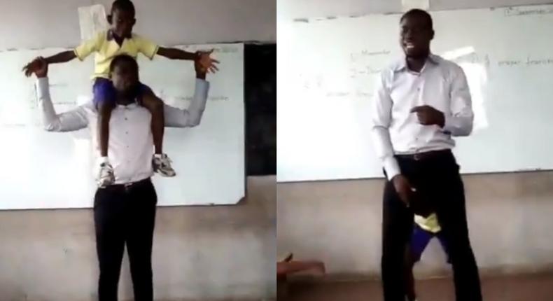 Ghanaian teacher applauded for brilliant way of teaching proper and improper fractions