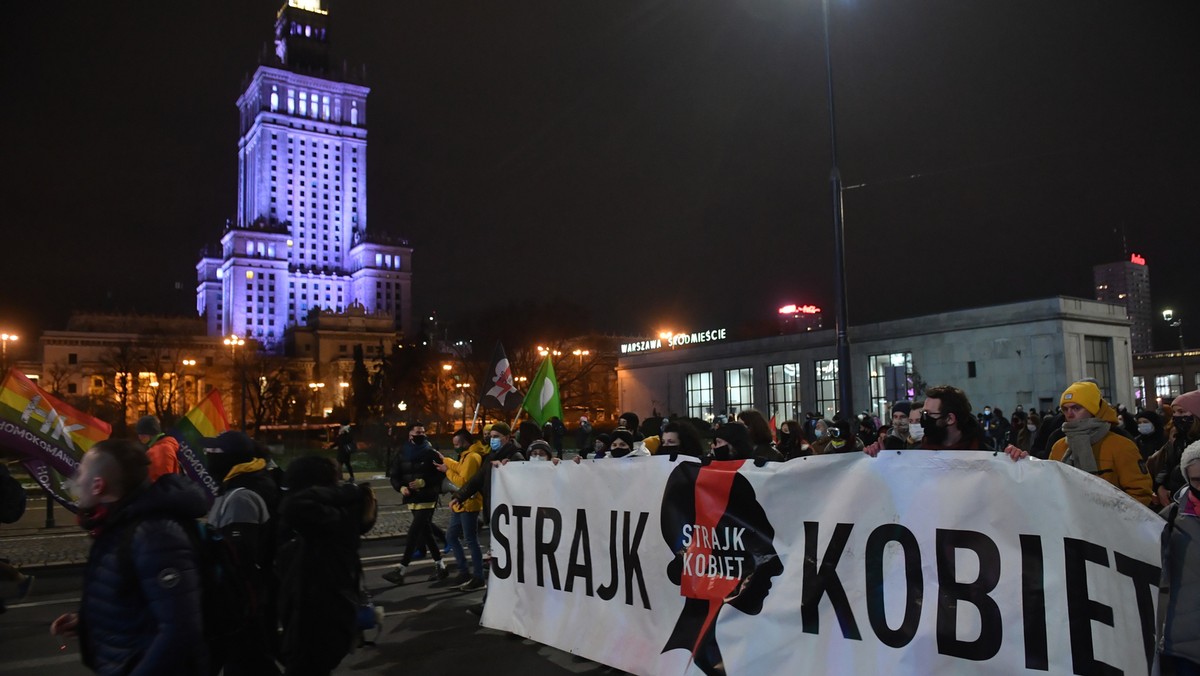 Protest przeciwko zakazowi aborcji w Warszawie