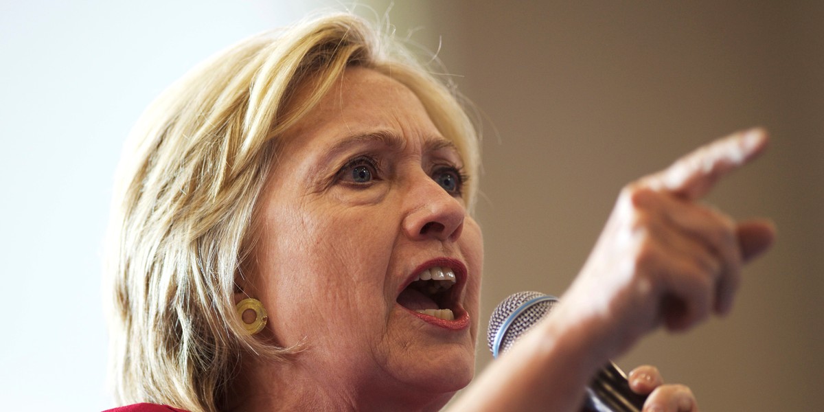 Hillary Clinton at a rally at West Philadelphia High School in Philadelphia on August 16.