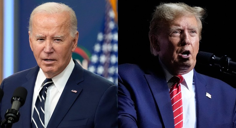 President Joe Biden and former President Donald Trump.AP Photo/Alex Brandon, File; AP Photo/Mike Stewart, File