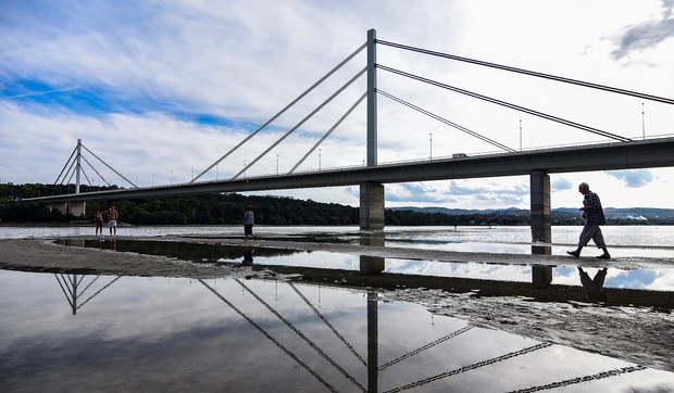 Nizak vodostaj reke Dunav na Štrandu