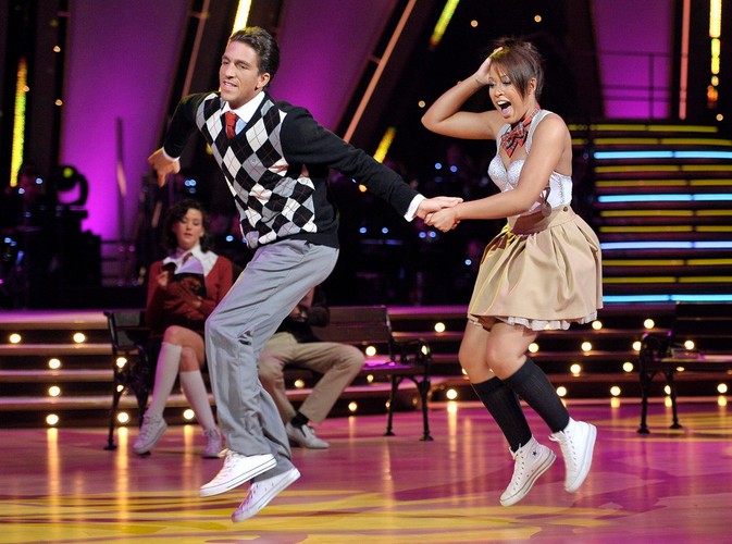 Aktorka Patricia Kazadi z tancerzem Łukaszem Czarneckim