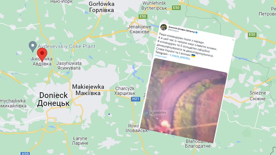 Dowódcy i żołnierze Putina wpadli w ukraińską zasadzkę (Screen: Twitter/Shtirlitz53)