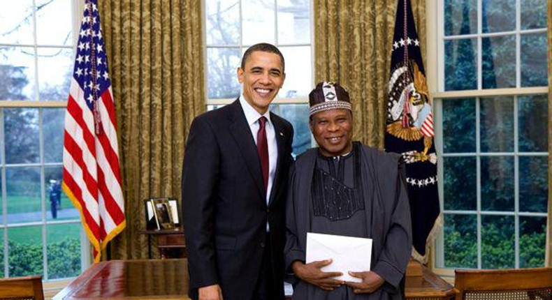 Adebowale Adefuye with US President, Barack Obama