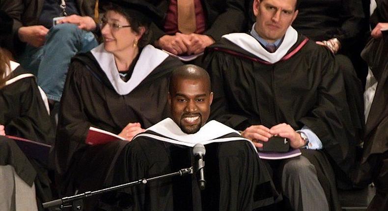 Kanye West receing doctoral degree from the School of the Art Institute of Chicago