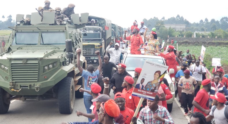 Bobi Wine campaigning in Kisoro