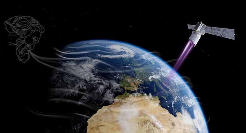 The Aeolus satellite is designed to measure atmospheric conditions.