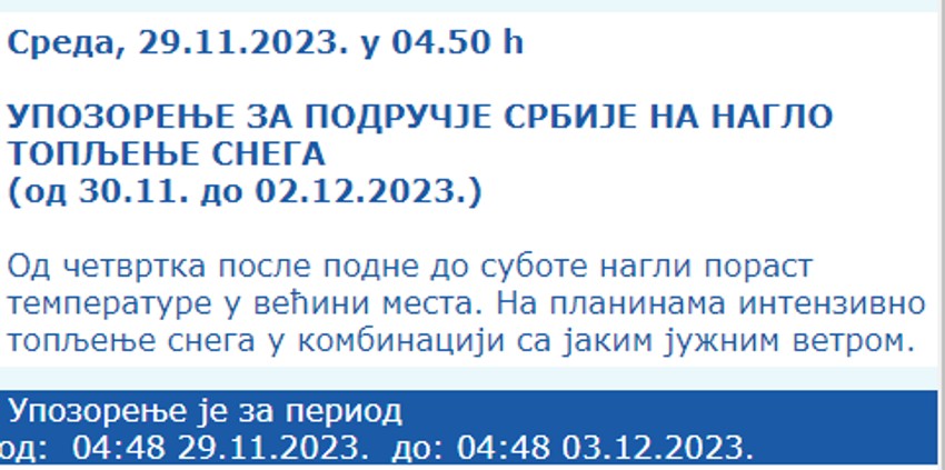 Meteorološko upozorenje