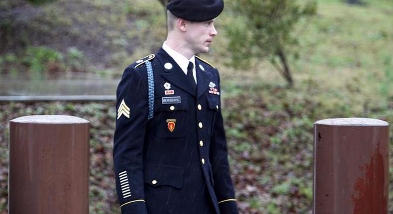 U.S. Army Sergeant Bergdahl leaves the courthouse after an arraignment hearing for his court-martial in Fort Bragg