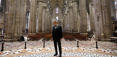 Niezwykły koncert. Andrea Bocelli wystąpił samotnie w katedrze w Mediolanie